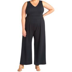 41 Hawthorn Black V-Neck Wide-Leg Jumpsuit